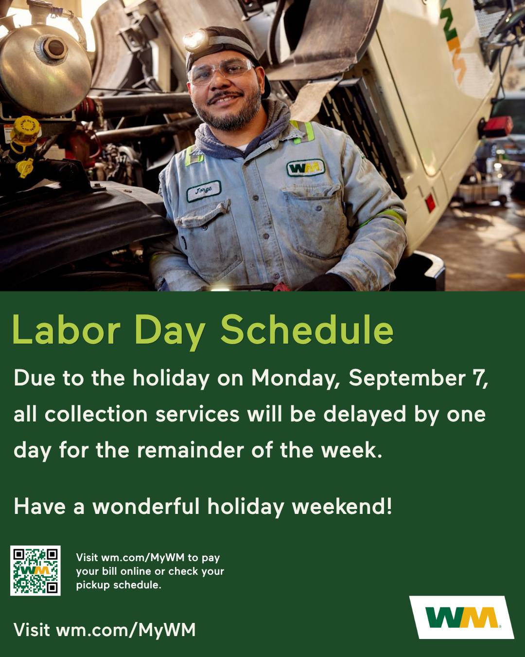 Labor Day Service Delay 2026 - Copy